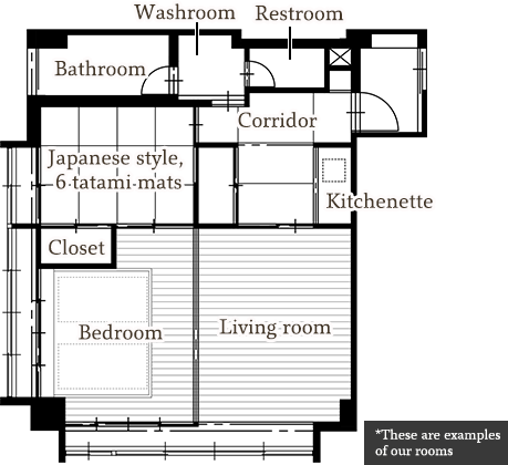 Room layout These are examples of our rooms