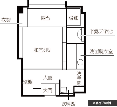 Room layout 客房的示例