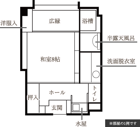 半露天付客室 見取り図